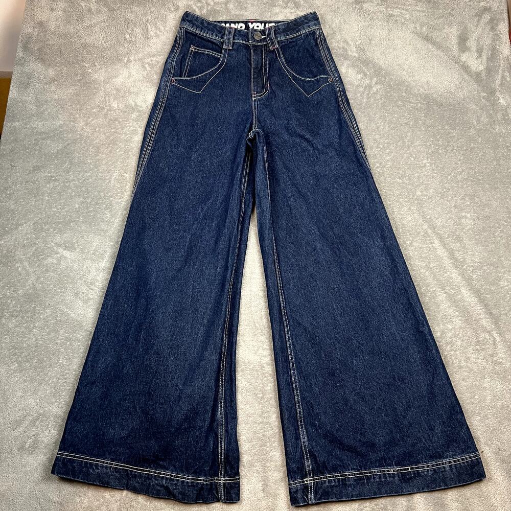 A.Lab Digital Raver Turntable Jeans Womens 0 Wide Leg Baggy Skater Grunge